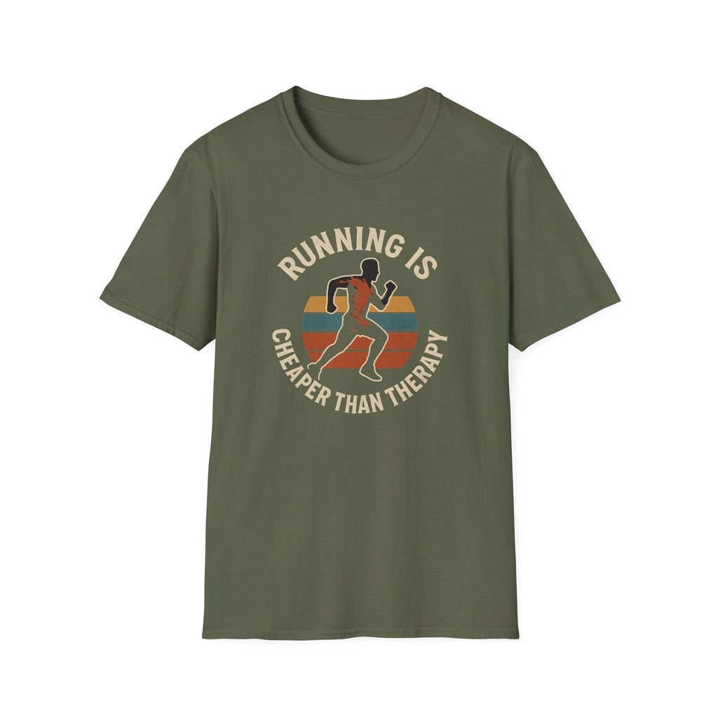 Stress Relief Running T-Shirt — Runner Silhouette Motivational Tee