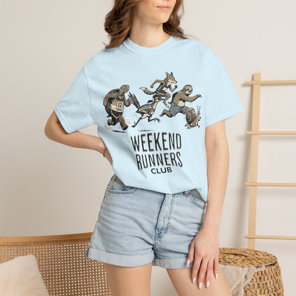 Funny Cartoon Animal Runner T-Shirt — Humorous Running Personality Tee
