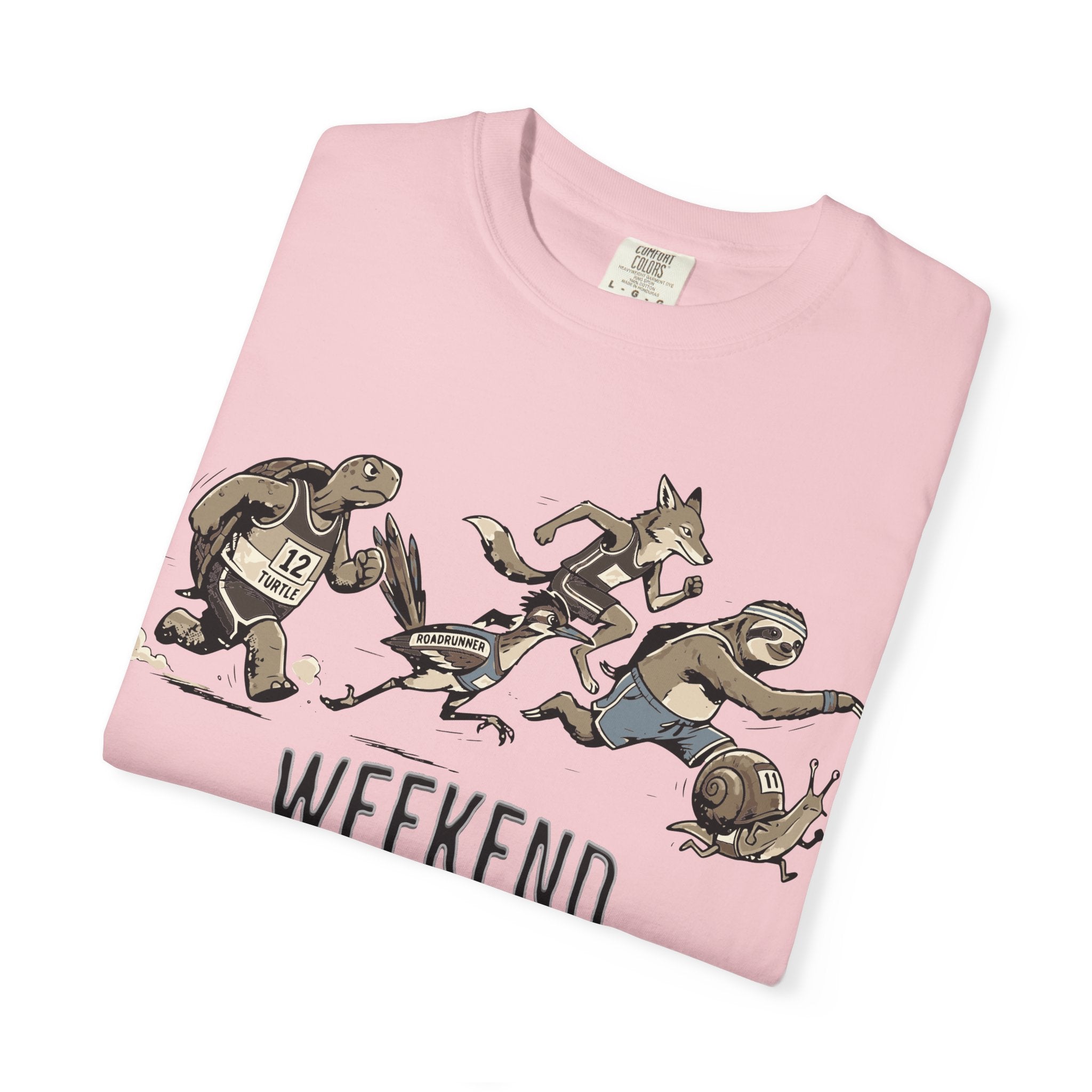 Funny Cartoon Animal Runner T-Shirt — Humorous Running Personality Tee