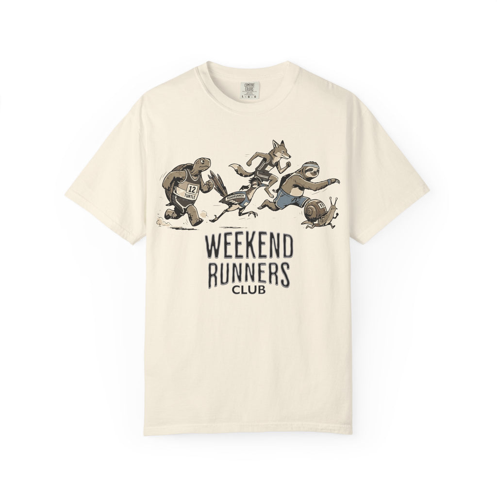 Funny Cartoon Animal Runner T-Shirt — Humorous Running Personality Tee