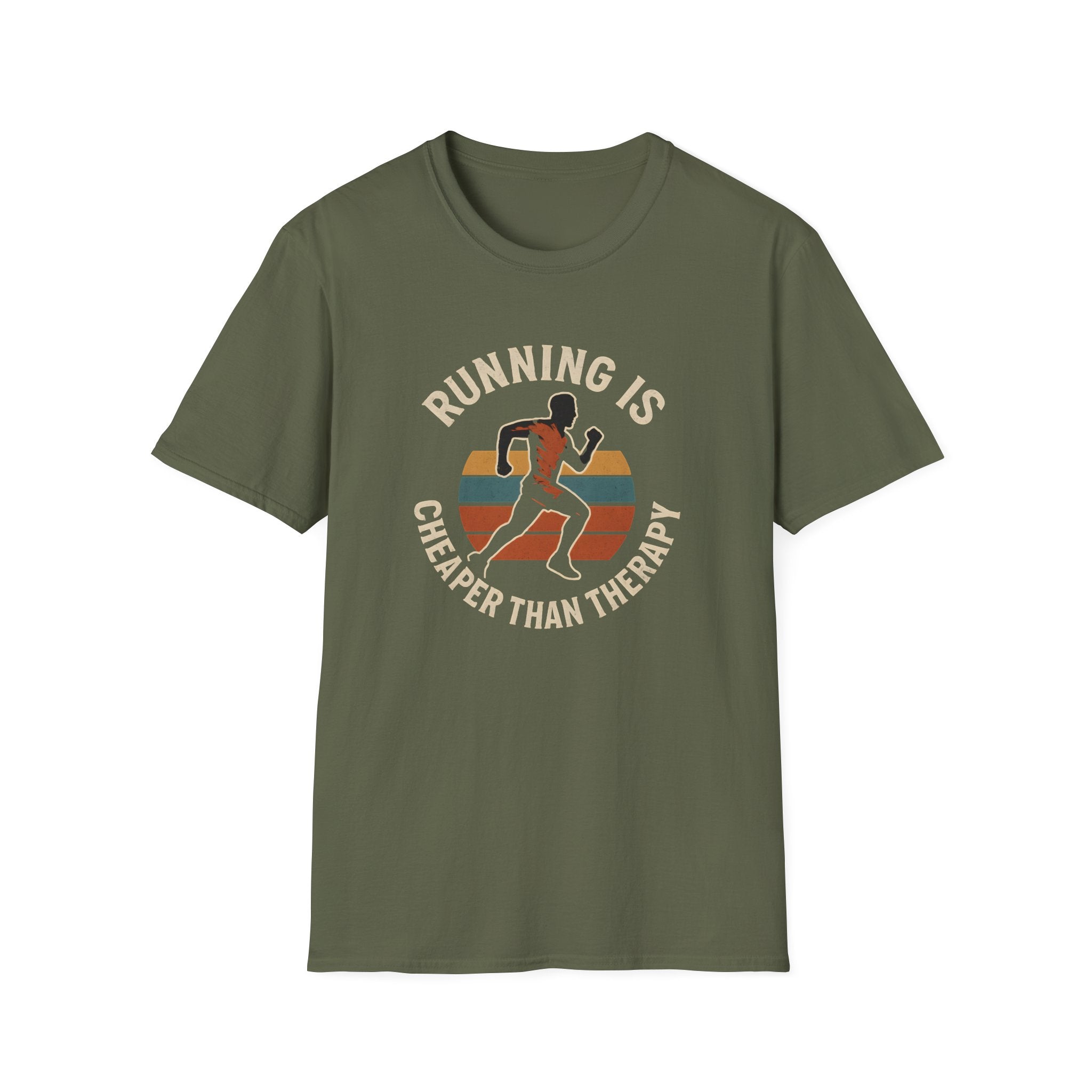 Stress Relief Running T-Shirt — Runner Silhouette Motivational Tee