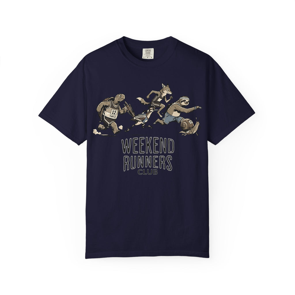 Funny Cartoon Animal Runner T-Shirt — Humorous Running Personality Tee