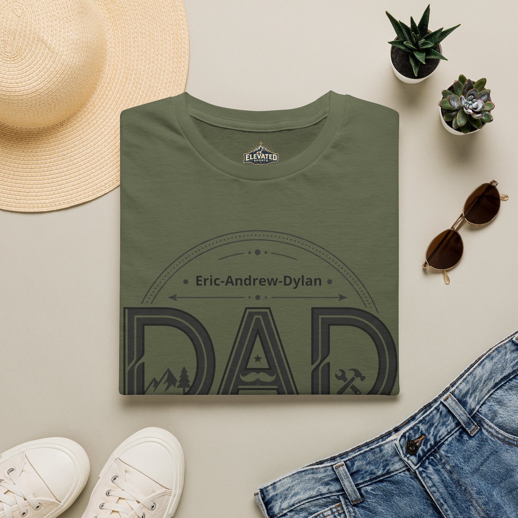 Father's Day Customizable T-Shirt — Add Kids' Names