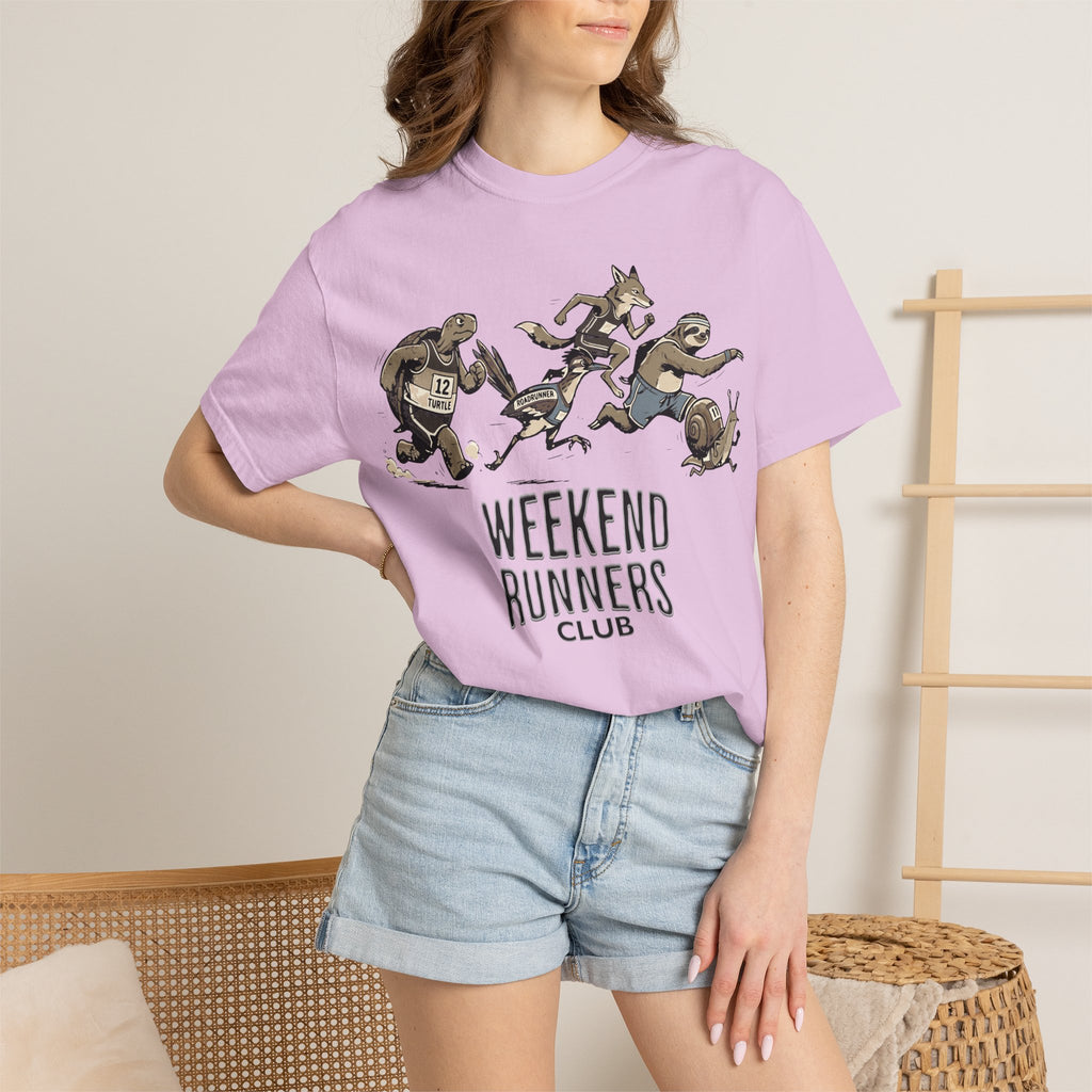 Funny Cartoon Animal Runner T-Shirt — Humorous Running Personality Tee