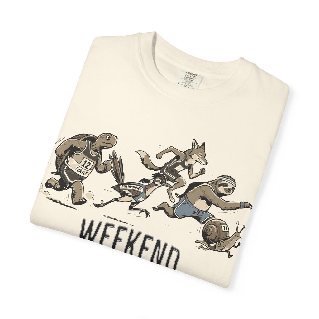 Funny Cartoon Animal Runner T-Shirt — Humorous Running Personality Tee
