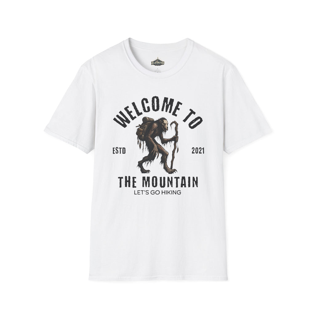 Welcome to the Mountain T-Shirt — Bigfoot/Sasquatch Graphic Tee (Est. 2021)