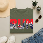 RUN (Red White and Blue) T‑Shirt — Bold Skyline Running Design