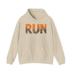 Run Graphic Hoodie — City Scape Silhouette Running Sweatshirt