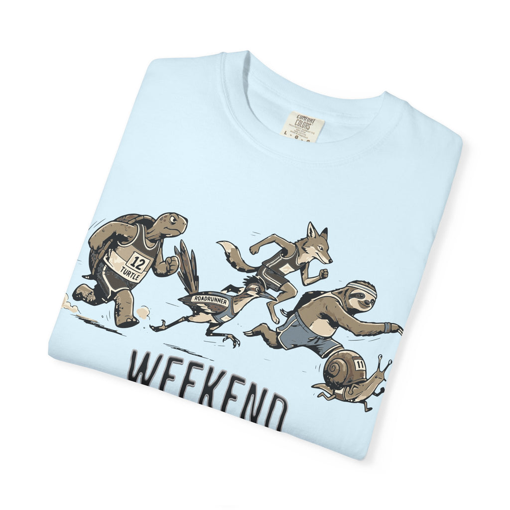 Funny Cartoon Animal Runner T-Shirt — Humorous Running Personality Tee