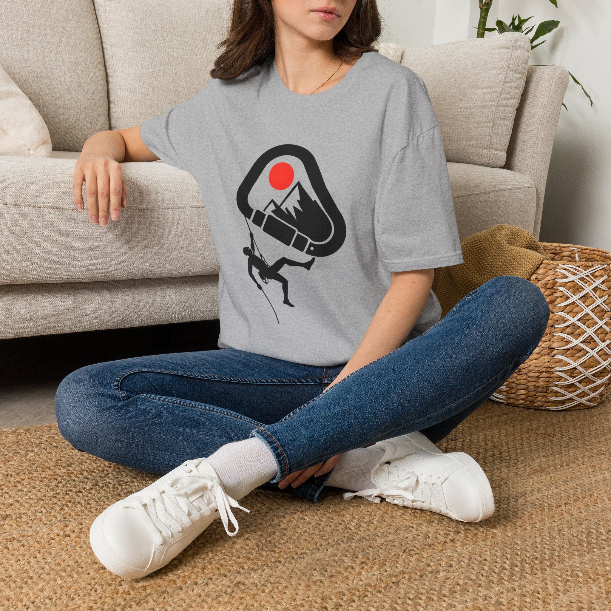 Climbing Carabiner Mountain T-Shirt — Outdoor Rock Climber Tee