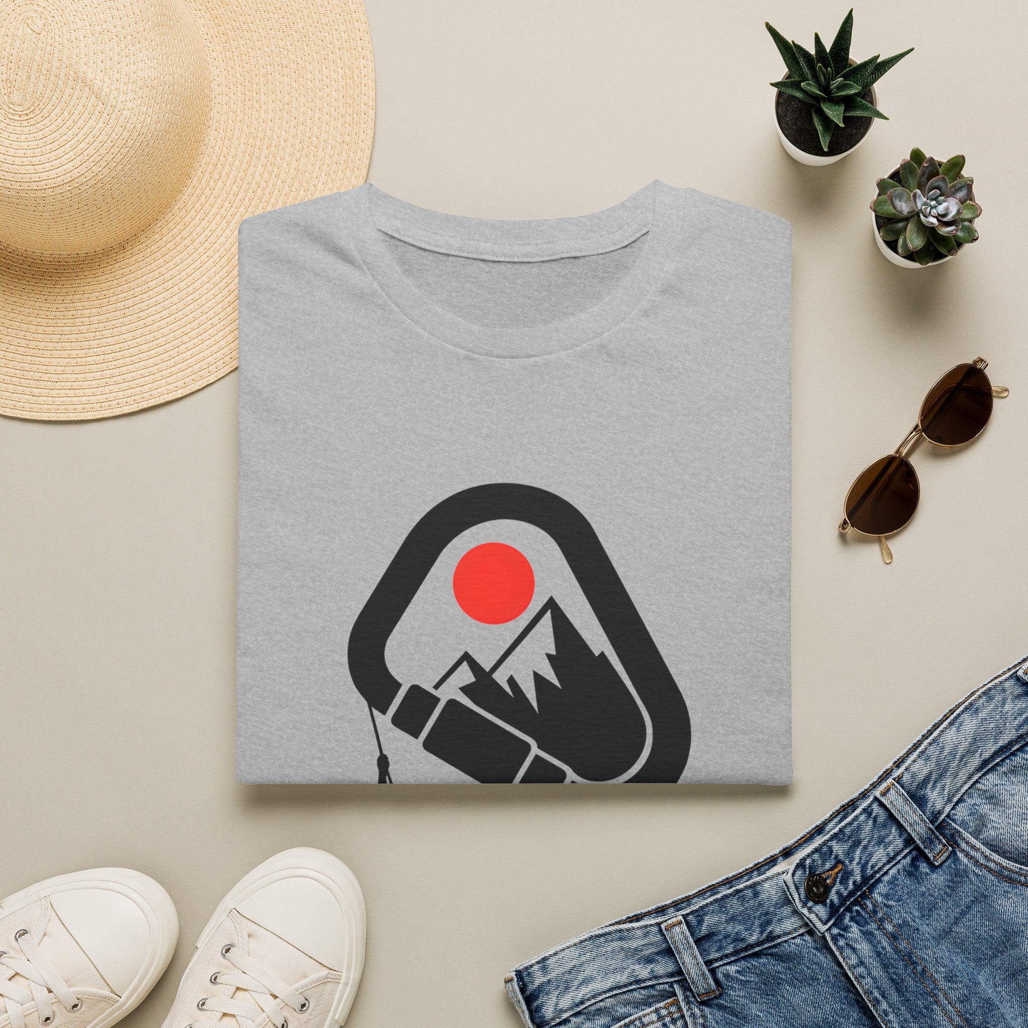Climbing Carabiner Mountain T-Shirt — Outdoor Rock Climber Tee