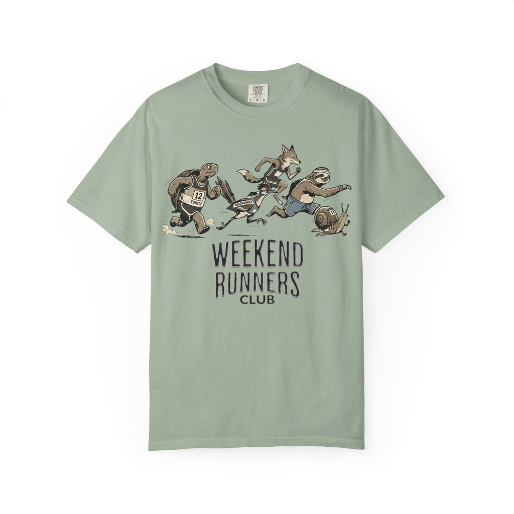 Funny Cartoon Animal Runner T-Shirt — Humorous Running Personality Tee