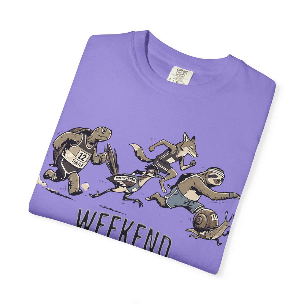 Funny Cartoon Animal Runner T-Shirt — Humorous Running Personality Tee
