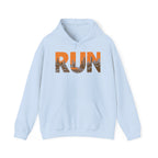 Run Graphic Hoodie — City Scape Silhouette Running Sweatshirt