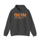 Run Graphic Hoodie — City Scape Silhouette Running Sweatshirt