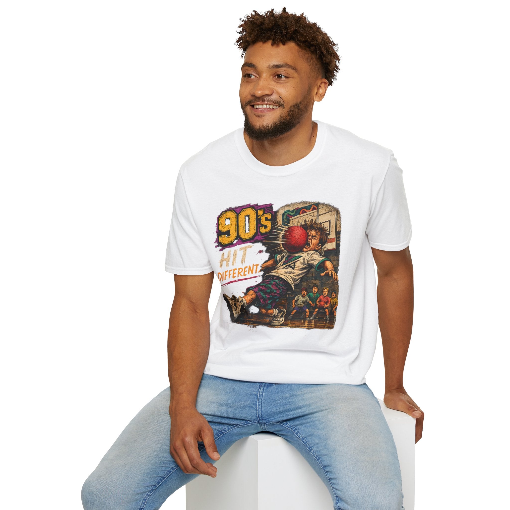 90's Hit Different T-Shirt — Nostalgic Retro Dodgeball Graphic Tee