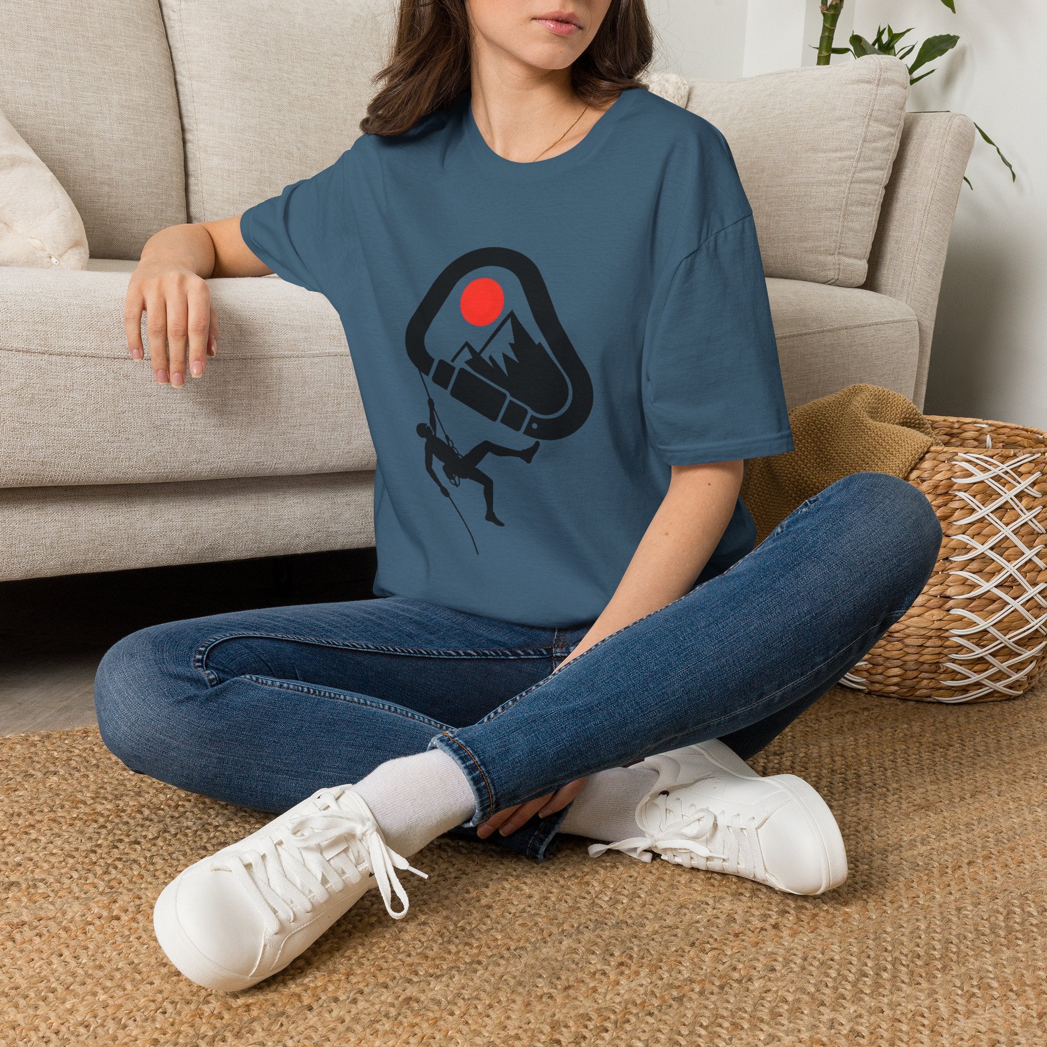 Climbing Carabiner Mountain T-Shirt — Outdoor Rock Climber Tee