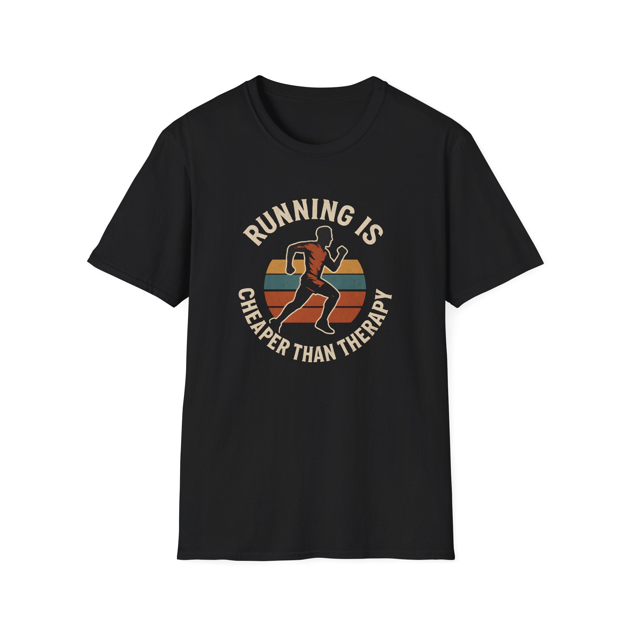 Stress Relief Running T-Shirt — Runner Silhouette Motivational Tee
