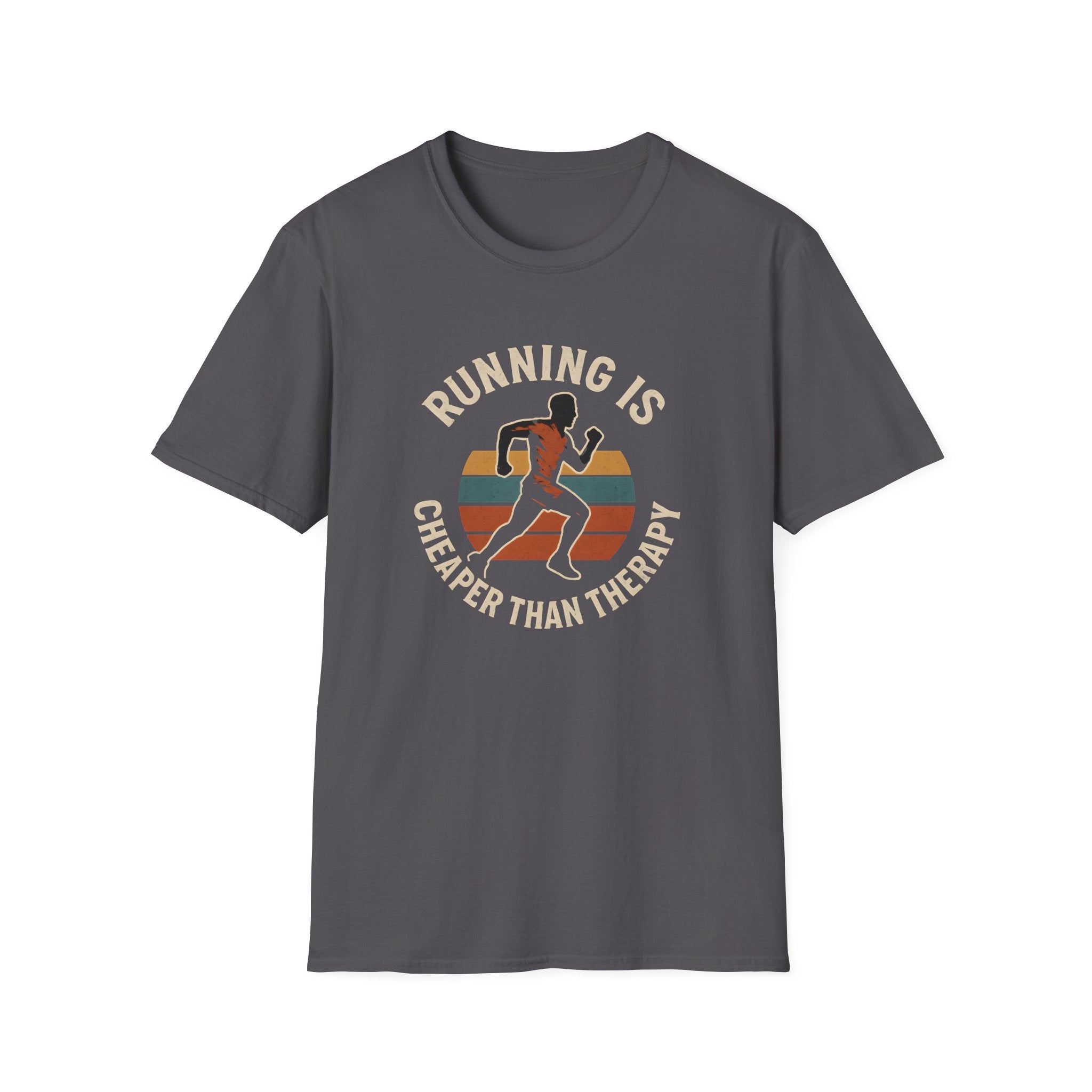 Stress Relief Running T-Shirt — Runner Silhouette Motivational Tee