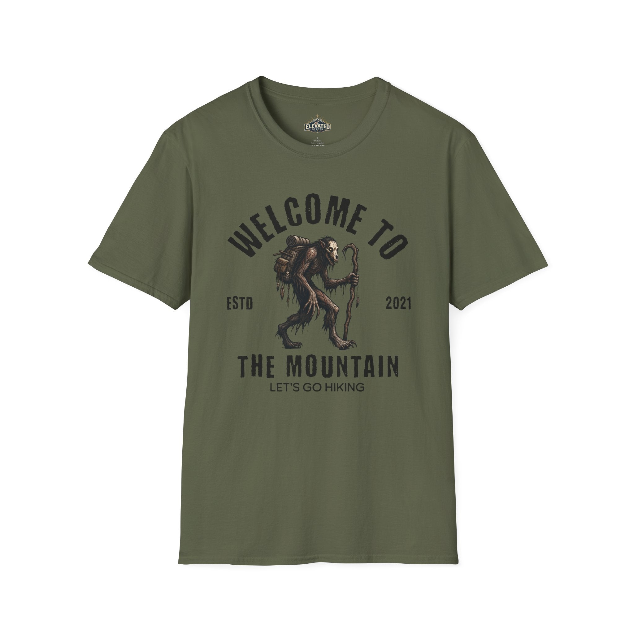 Welcome to the Mountain T-Shirt — Bigfoot/Sasquatch Graphic Tee (Est. 2021)