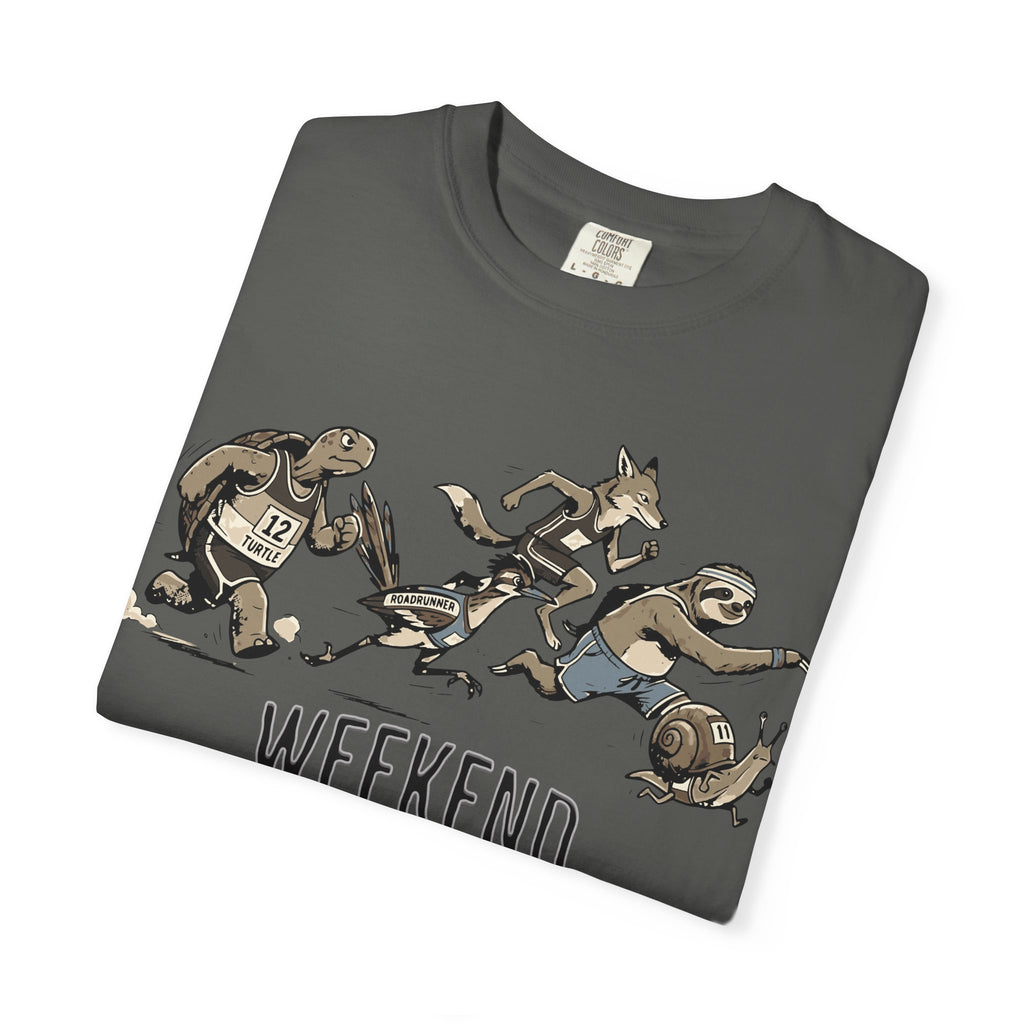 Funny Cartoon Animal Runner T-Shirt — Humorous Running Personality Tee