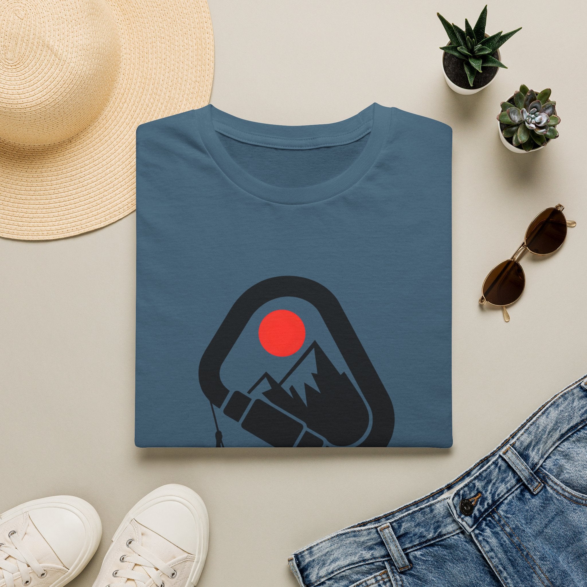 Climbing Carabiner Mountain T-Shirt — Outdoor Rock Climber Tee