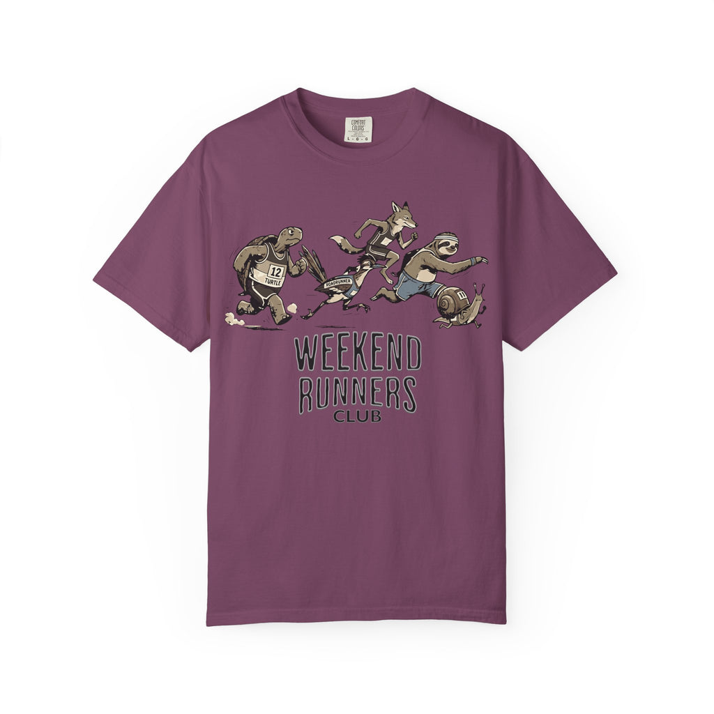 Funny Cartoon Animal Runner T-Shirt — Humorous Running Personality Tee