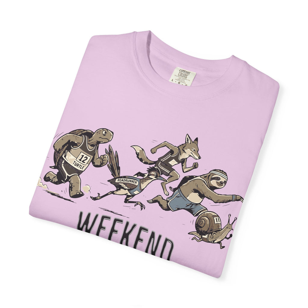 Funny Cartoon Animal Runner T-Shirt — Humorous Running Personality Tee