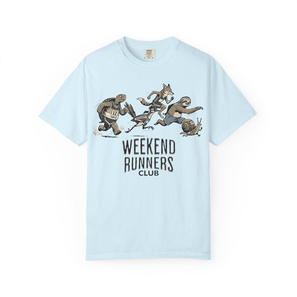 Funny Cartoon Animal Runner T-Shirt — Humorous Running Personality Tee
