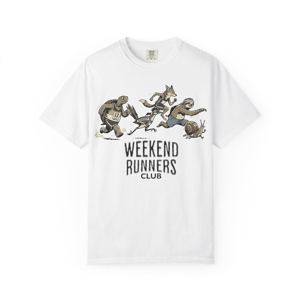 Funny Cartoon Animal Runner T-Shirt — Humorous Running Personality Tee