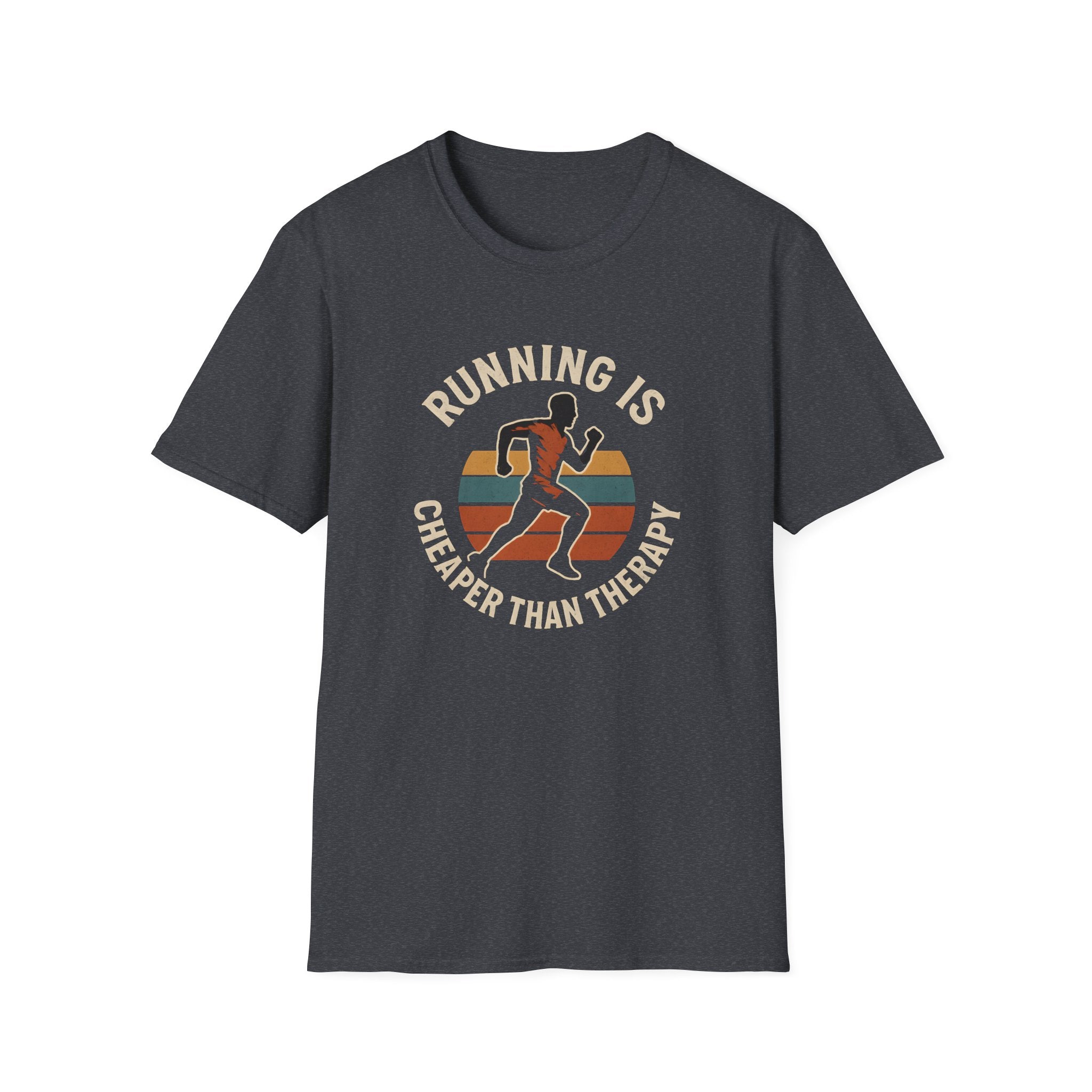 Stress Relief Running T-Shirt — Runner Silhouette Motivational Tee