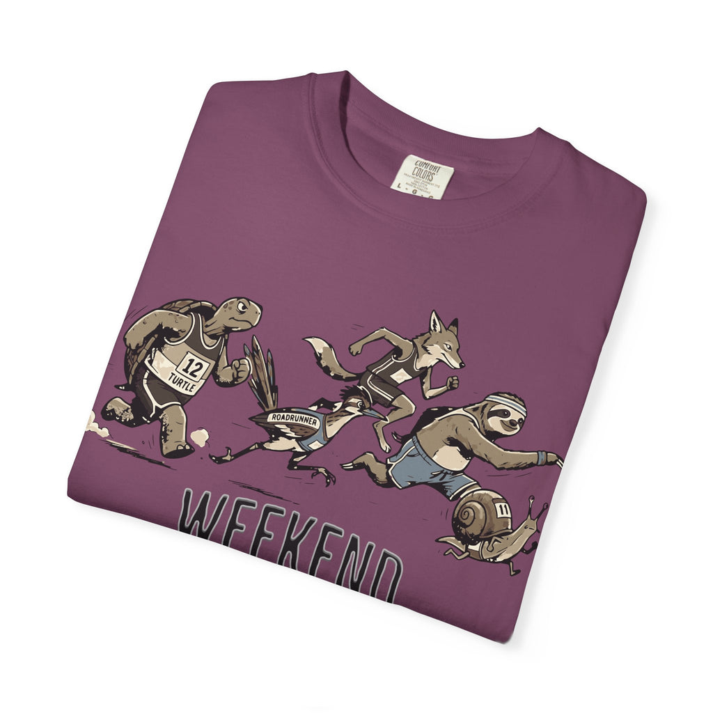 Funny Cartoon Animal Runner T-Shirt — Humorous Running Personality Tee