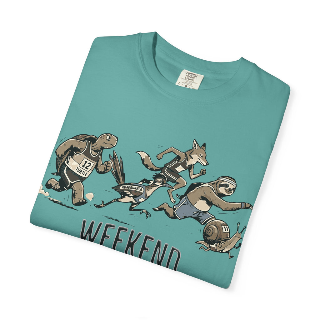 Funny Cartoon Animal Runner T-Shirt — Humorous Running Personality Tee