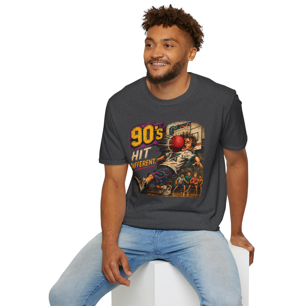 90's Hit Different T-Shirt — Nostalgic Retro Dodgeball Graphic Tee
