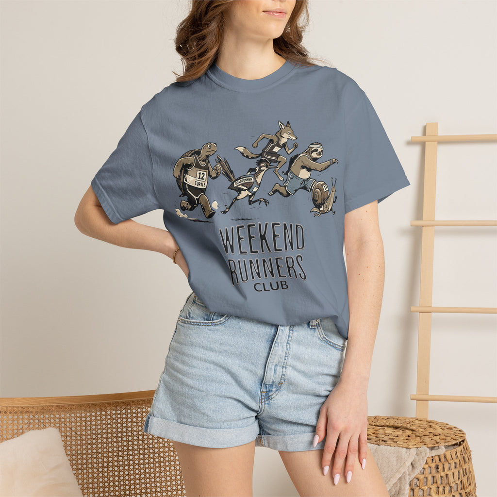 Funny Cartoon Animal Runner T-Shirt — Humorous Running Personality Tee