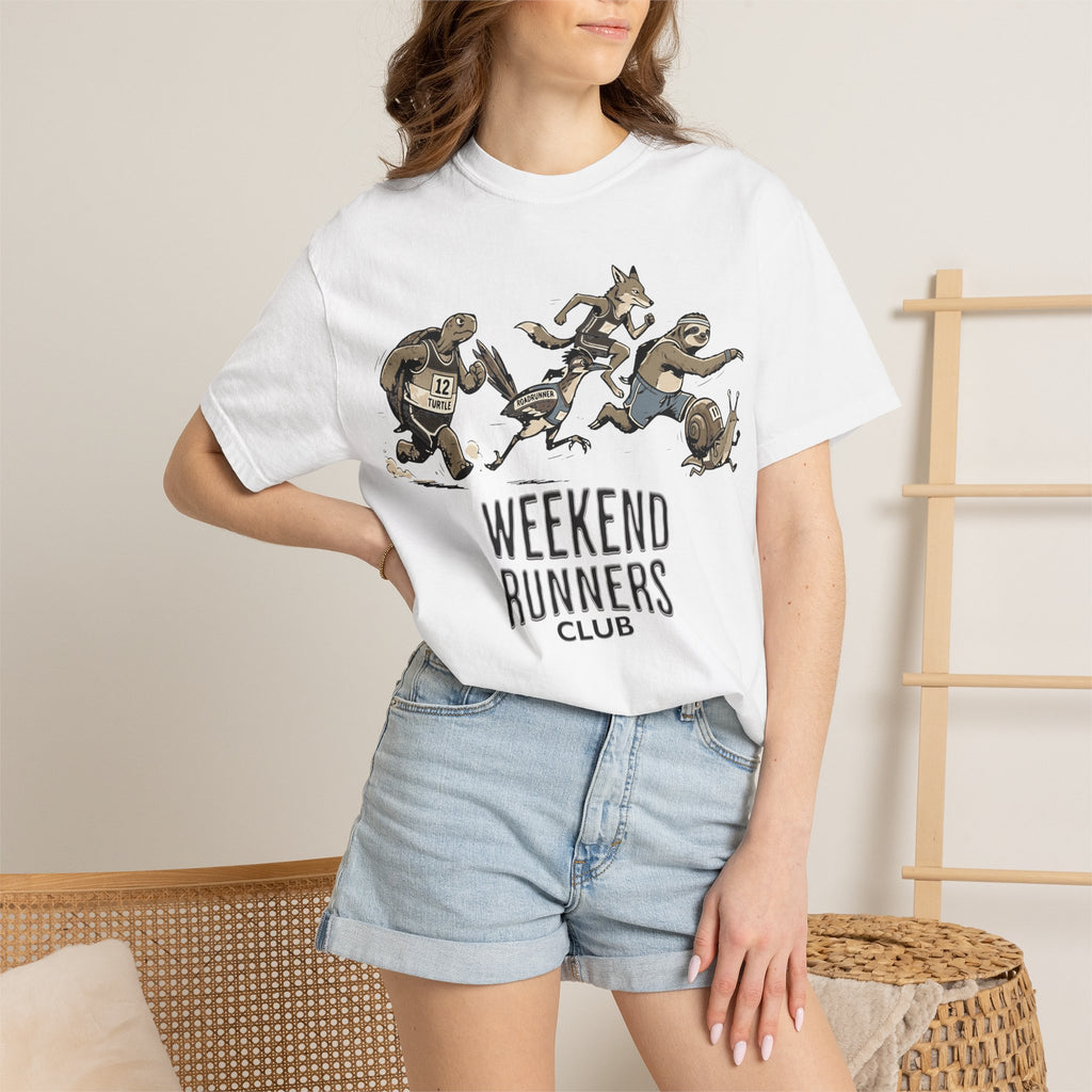 Funny Cartoon Animal Runner T-Shirt — Humorous Running Personality Tee