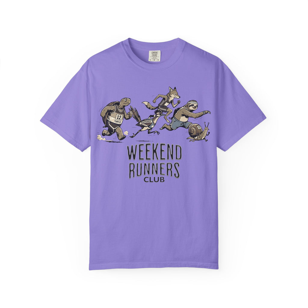 Funny Cartoon Animal Runner T-Shirt — Humorous Running Personality Tee