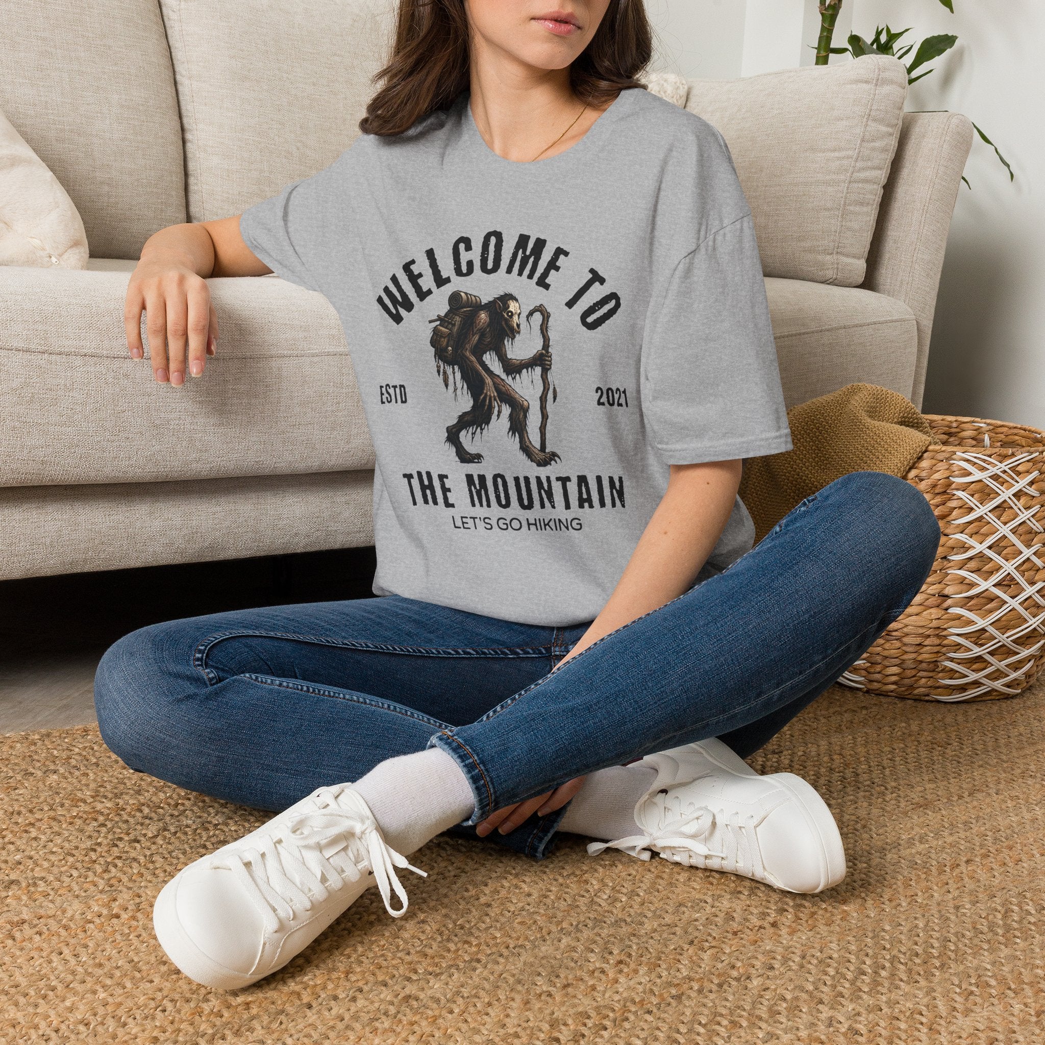 Welcome to the Mountain T-Shirt — Bigfoot/Sasquatch Graphic Tee (Est. 2021)
