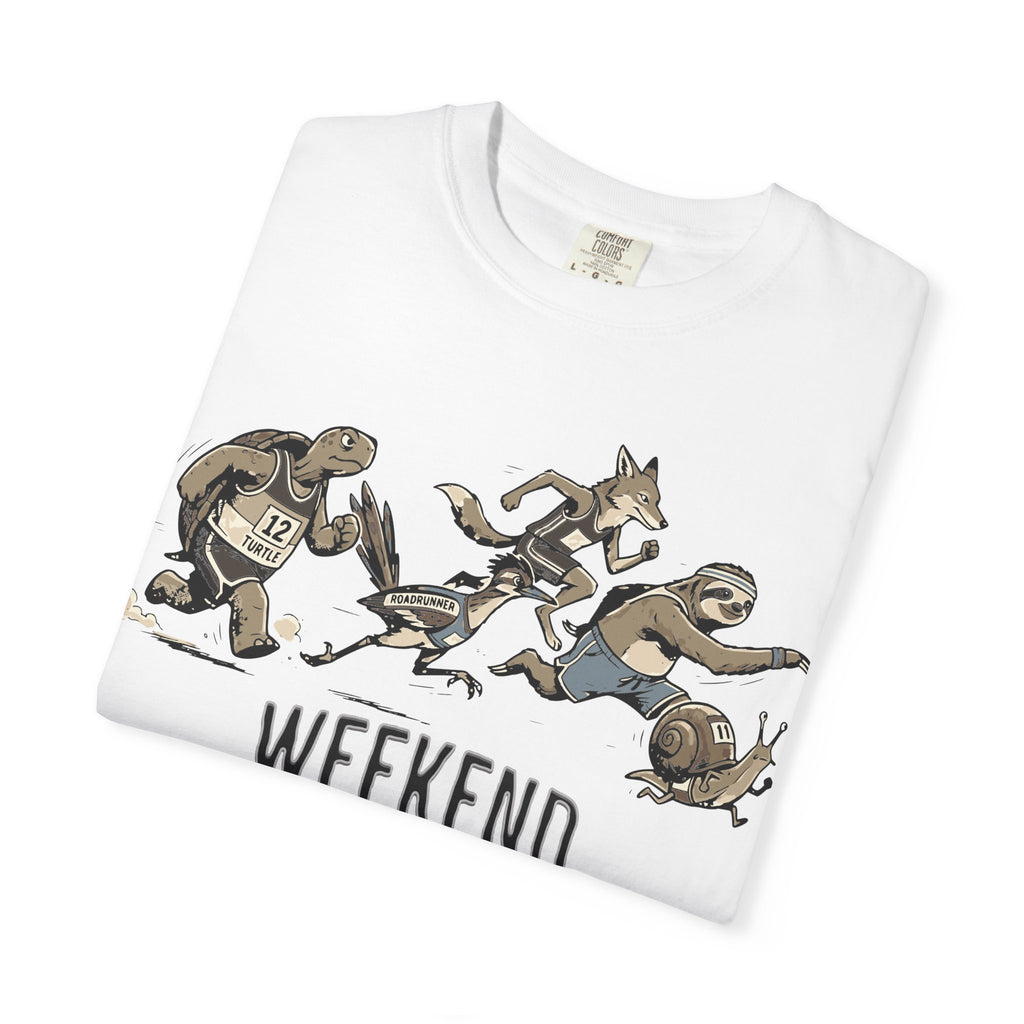 Funny Cartoon Animal Runner T-Shirt — Humorous Running Personality Tee