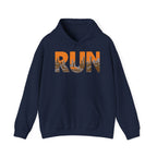 Run Graphic Hoodie — City Scape Silhouette Running Sweatshirt