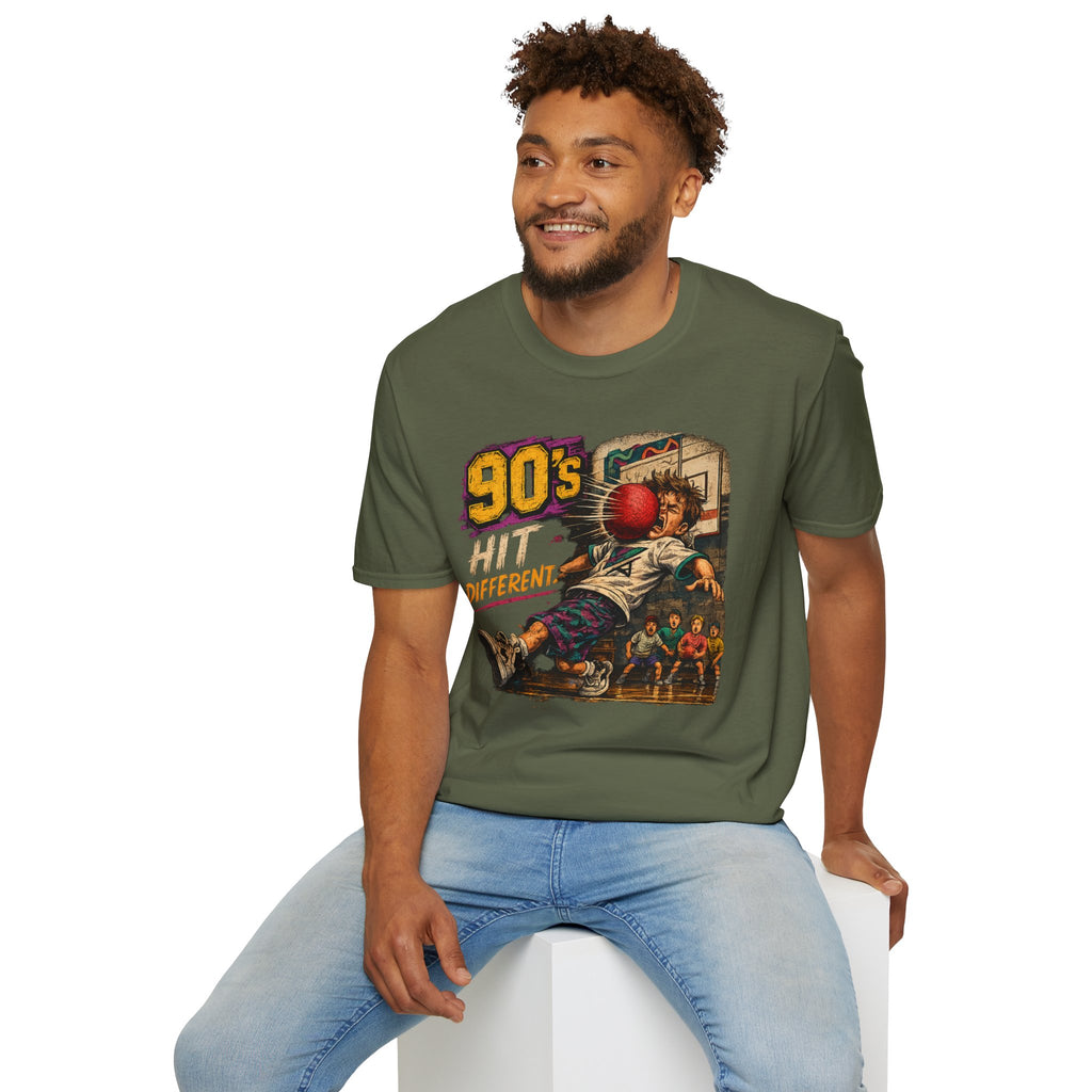 90's Hit Different T-Shirt — Nostalgic Retro Dodgeball Graphic Tee