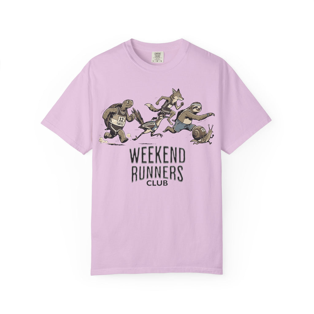 Funny Cartoon Animal Runner T-Shirt — Humorous Running Personality Tee