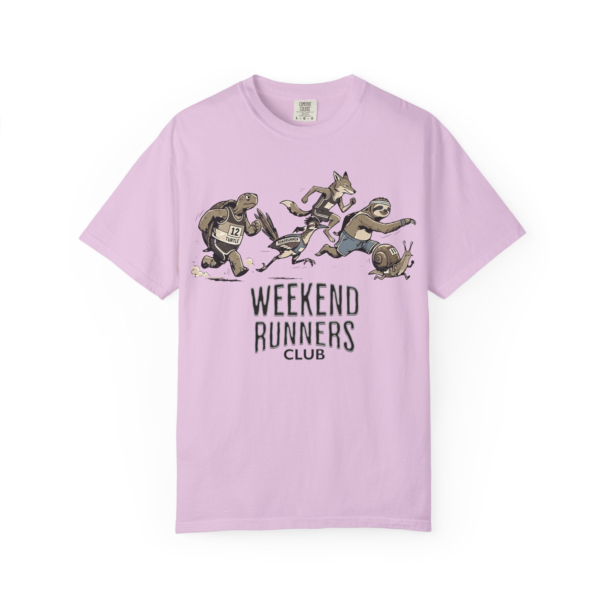 Funny Cartoon Animal Runner T-Shirt — Humorous Running Personality Tee