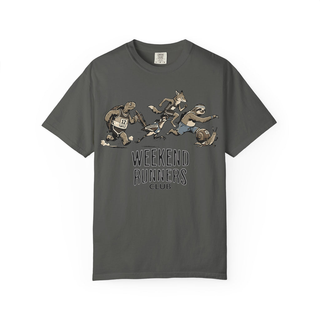 Funny Cartoon Animal Runner T-Shirt — Humorous Running Personality Tee