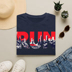 RUN (Red White and Blue) T‑Shirt — Bold Skyline Running Design