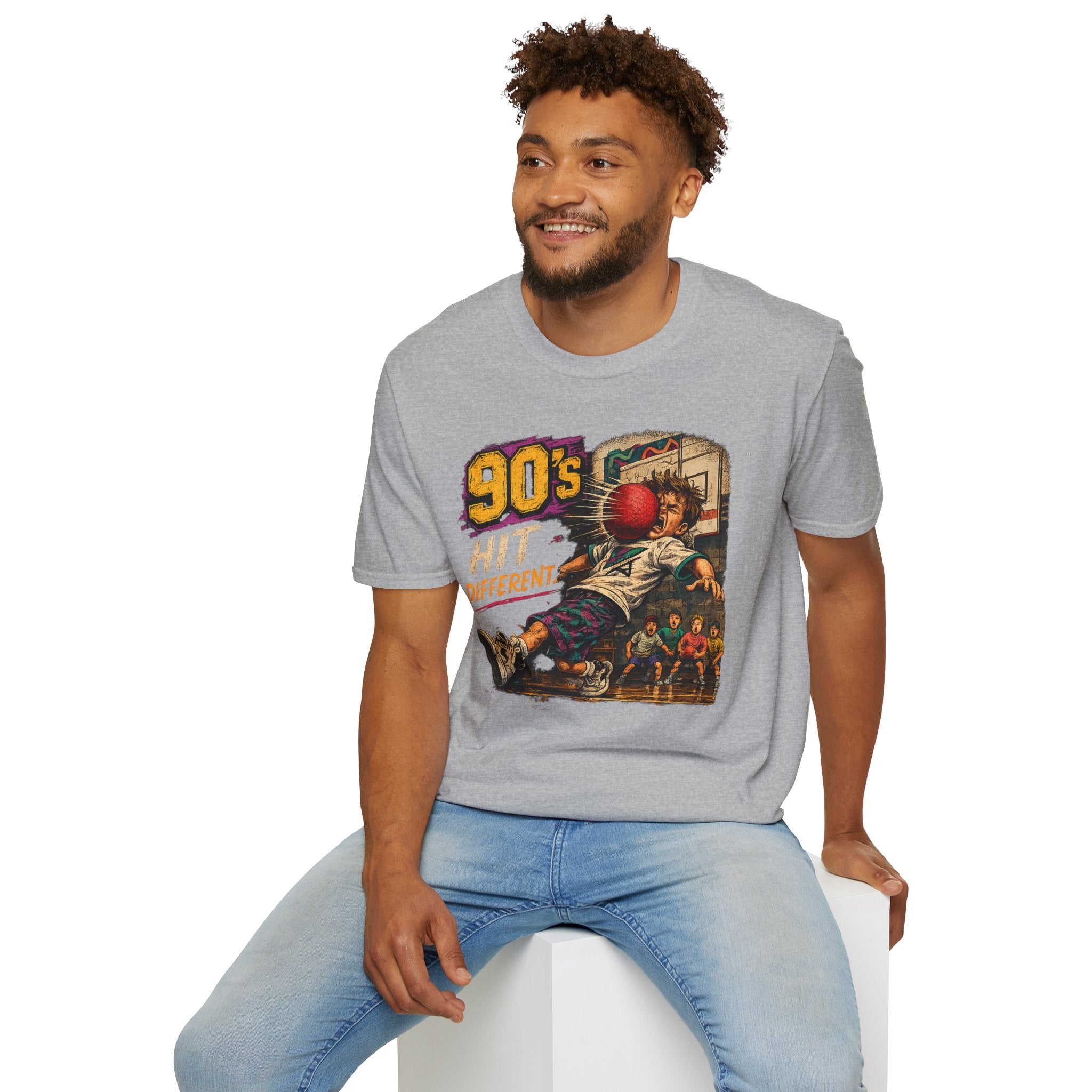 90's Hit Different T-Shirt — Nostalgic Retro Dodgeball Graphic Tee