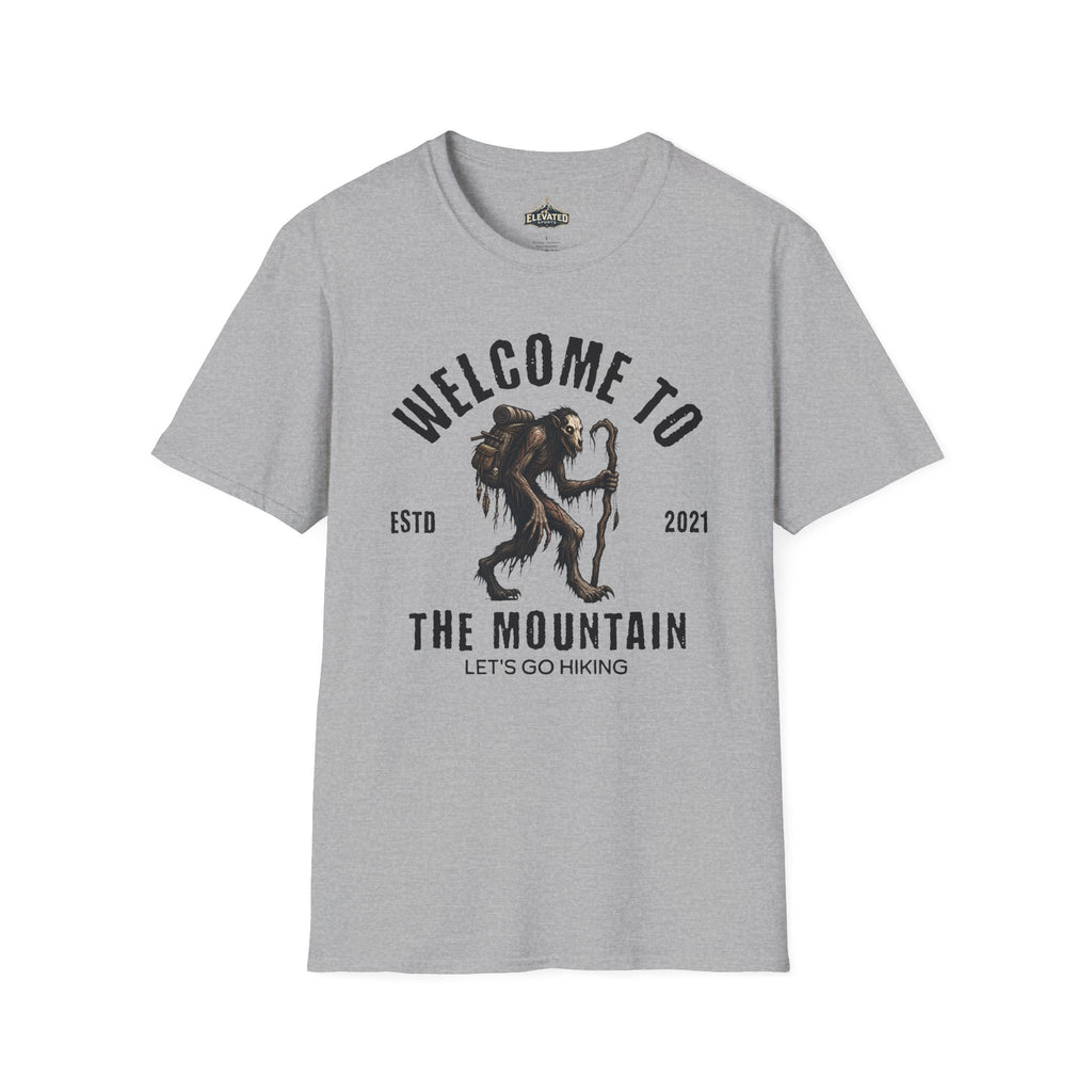 Welcome to the Mountain T-Shirt — Bigfoot/Sasquatch Graphic Tee (Est. 2021)