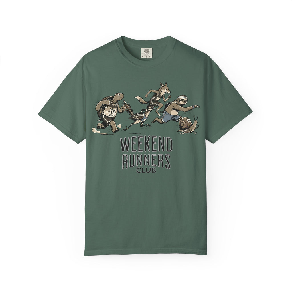 Funny Cartoon Animal Runner T-Shirt — Humorous Running Personality Tee
