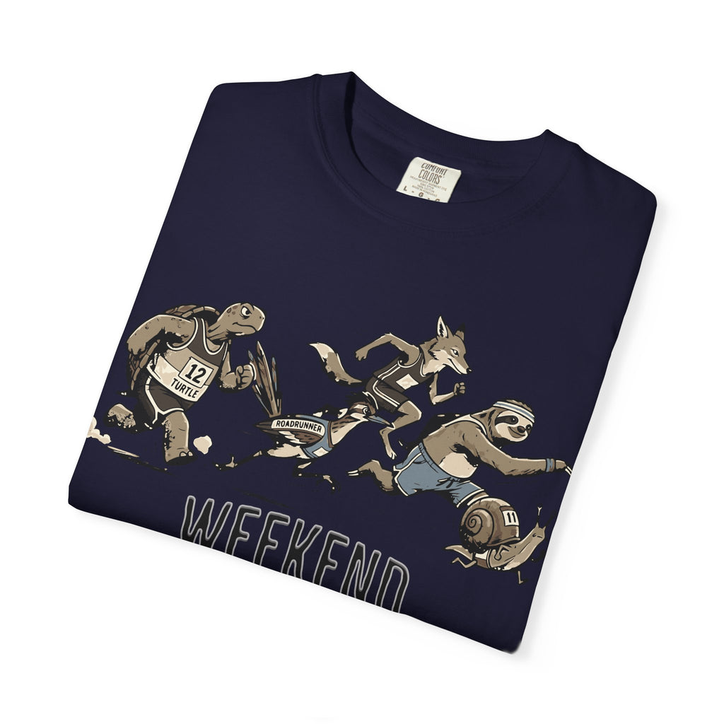 Funny Cartoon Animal Runner T-Shirt — Humorous Running Personality Tee
