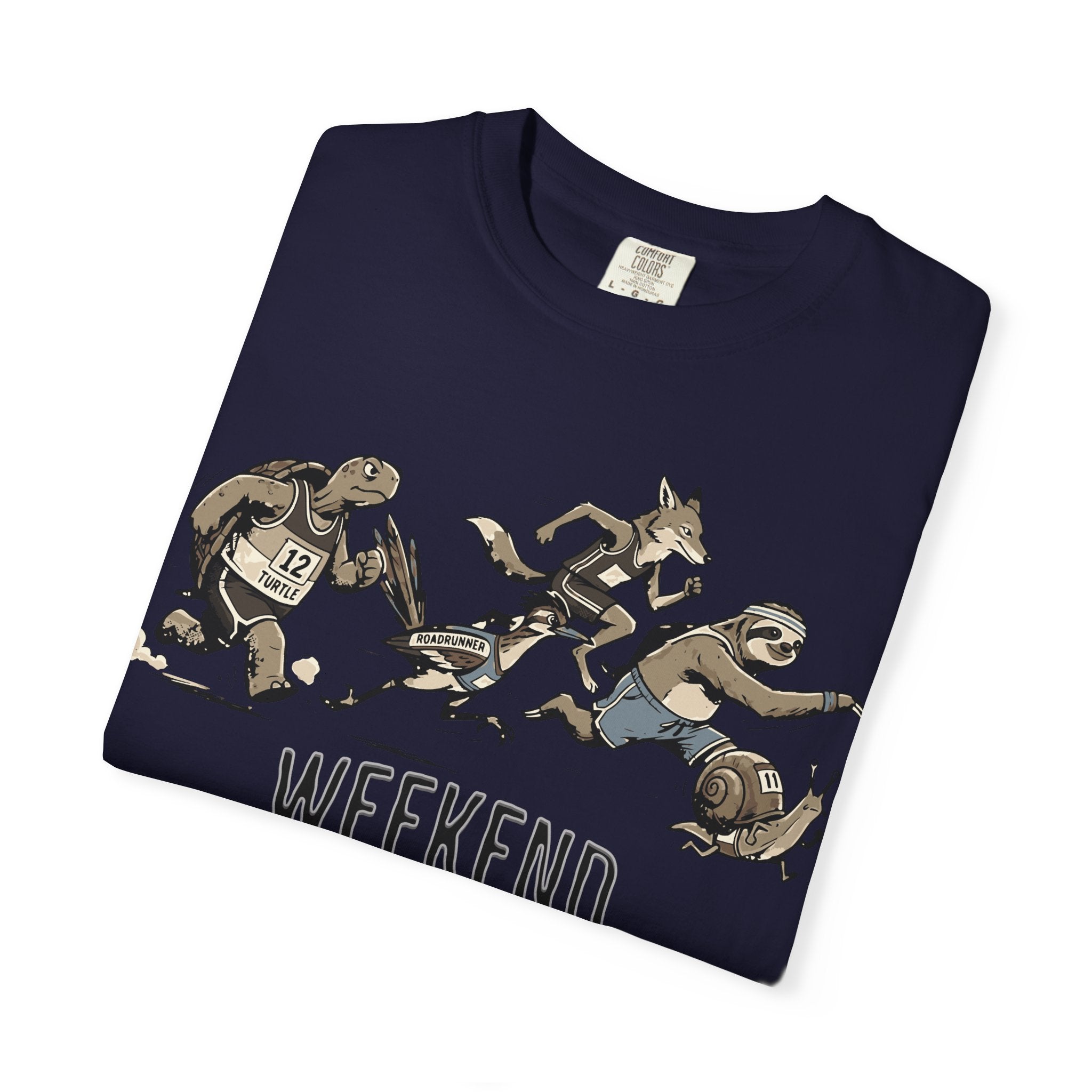 Funny Cartoon Animal Runner T-Shirt — Humorous Running Personality Tee
